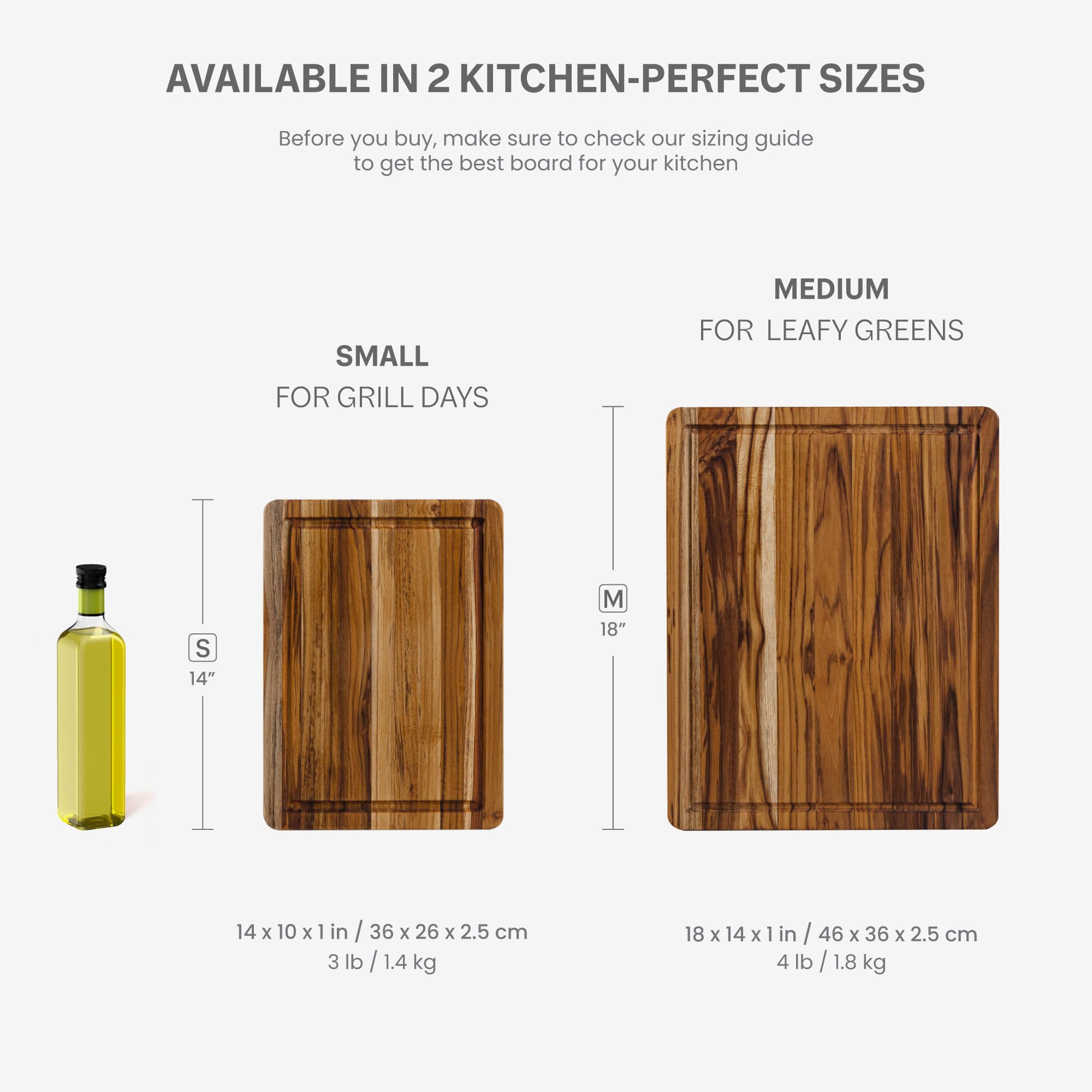 Teakhaus lightweight 14x10 board ideal for weeknight meals