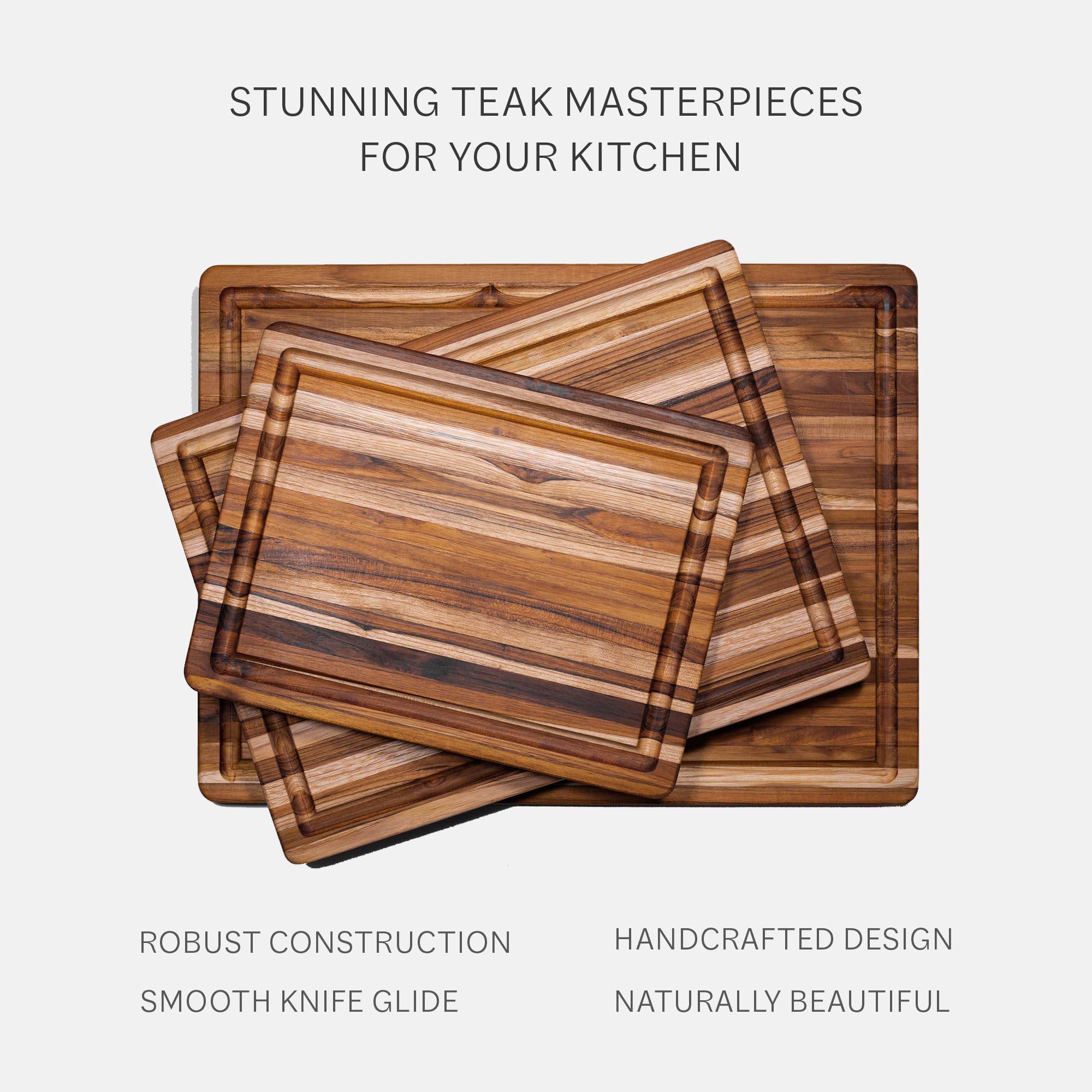 Teakhaus close-up wood texture highlights natural beauty for serving surfaces.