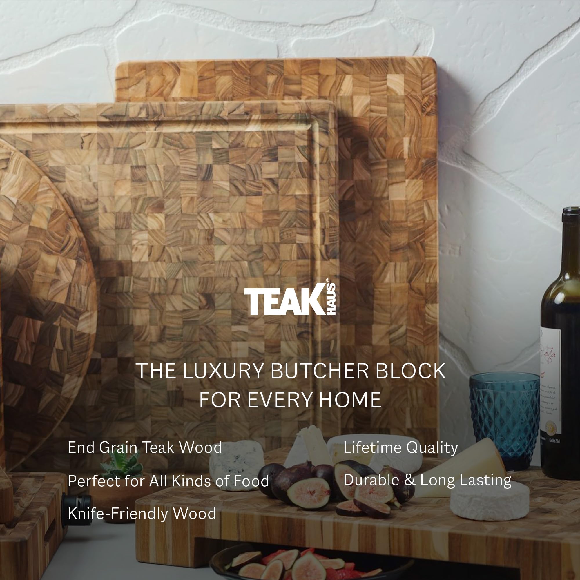 Teakhaus grip handles for easy lifting and transport.