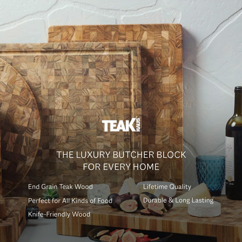 Teakhaus grip handles for easy lifting and transport.