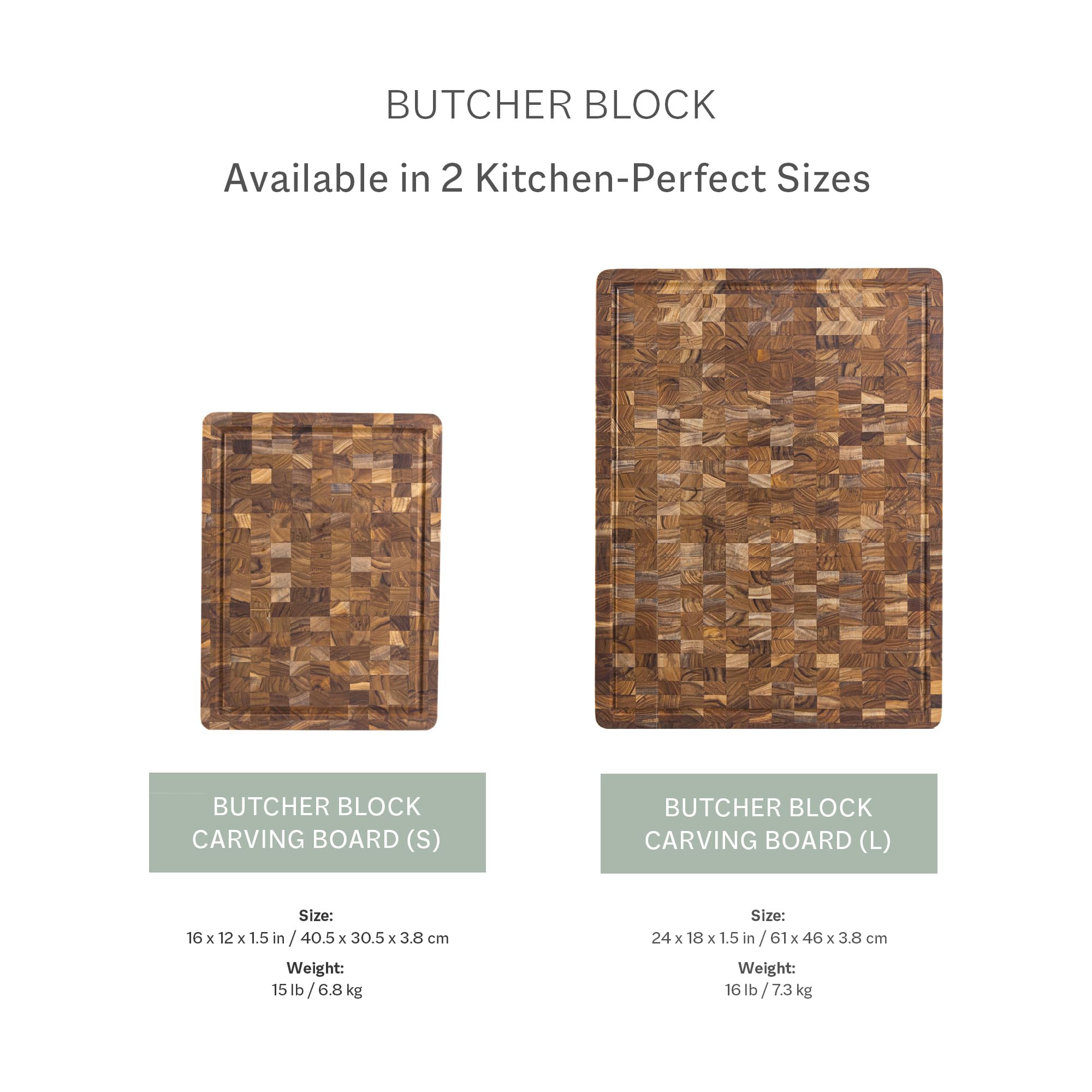 Teakhaus knife-friendly surface helps preserve blade edges.