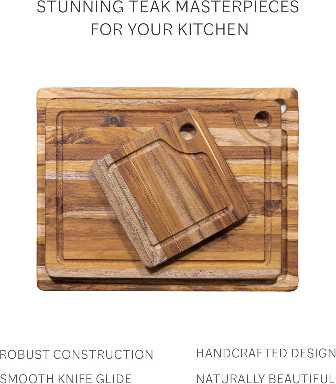 Teakhaus Marine Cutting Board prepared for charcuterie with cheese and herbs display.