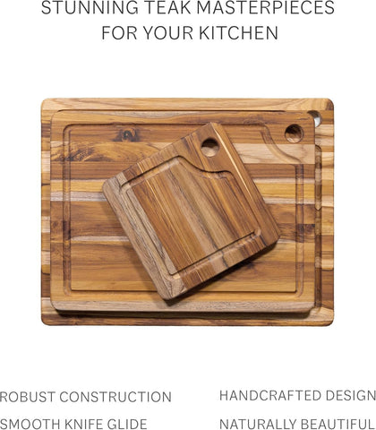 Teakhaus Marine Cutting Board prepared for charcuterie with cheese and herbs display.