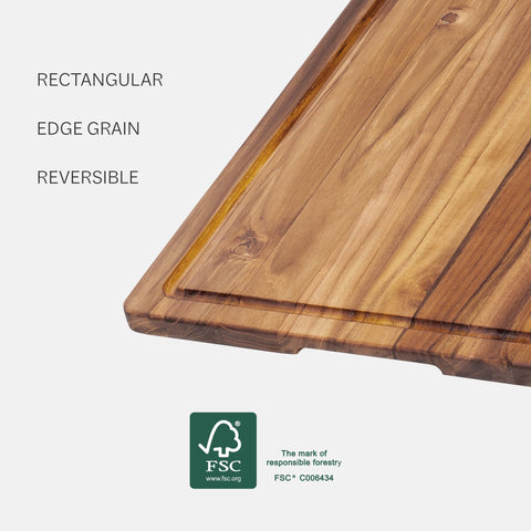 Teakhaus Marine cutting board reversible surface doubles as a stylish serving board