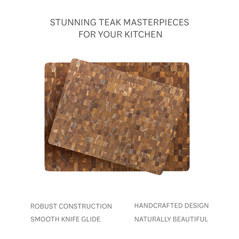 Teakhaus plate cut-out keeps prep space tidy during entertaining.