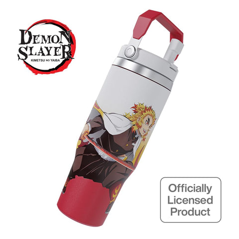Team Liquid Demon Slayer Kyojuro tumbler front view highlights bold artwork for daily hydration