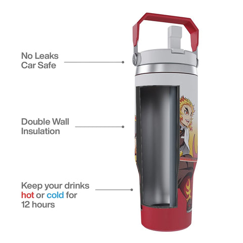Team Liquid Demon Slayer Kyojuro tumbler insulated stainless steel keeps drinks at temperature