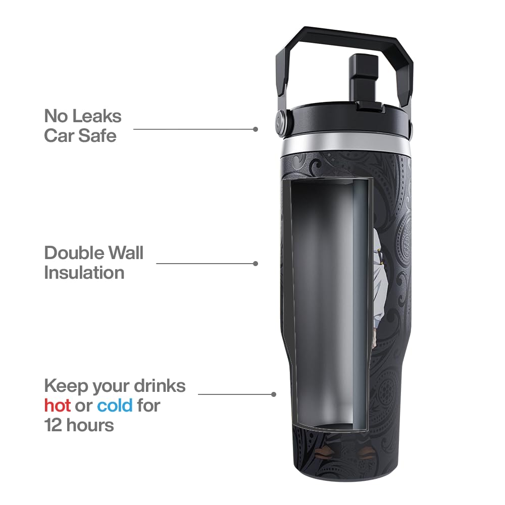 Team Liquid Demon Slayer Muzan tumbler with double-wall insulation maintains beverage temperature longer