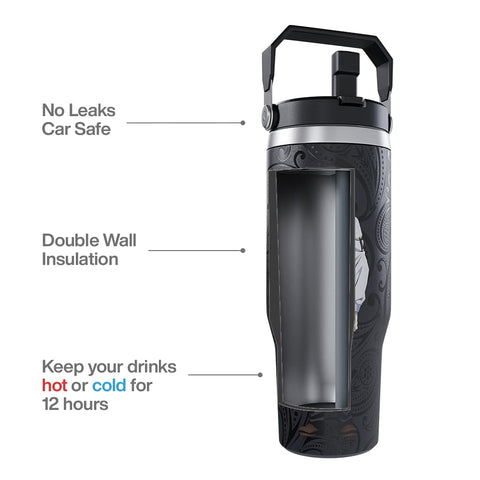 Team Liquid Demon Slayer Muzan tumbler with double-wall insulation maintains beverage temperature longer