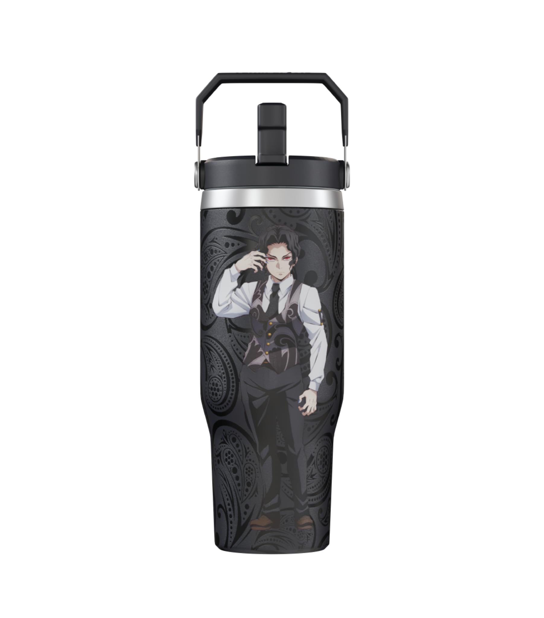 Team Liquid Demon Slayer Muzan tumbler with lid, spill-resistant for travel and daily use