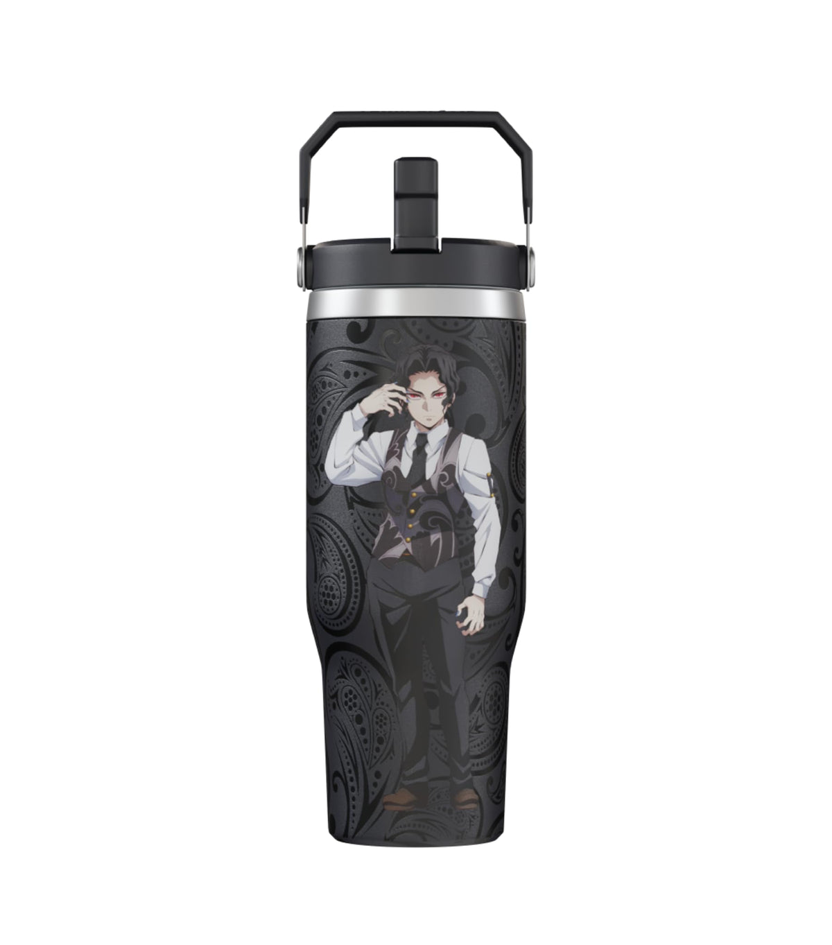 Team Liquid Demon Slayer Muzan tumbler with lid, spill-resistant for travel and daily use