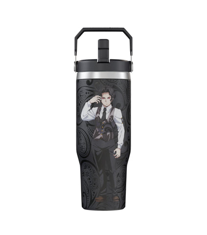 Team Liquid Demon Slayer Muzan tumbler with lid, spill-resistant for travel and daily use