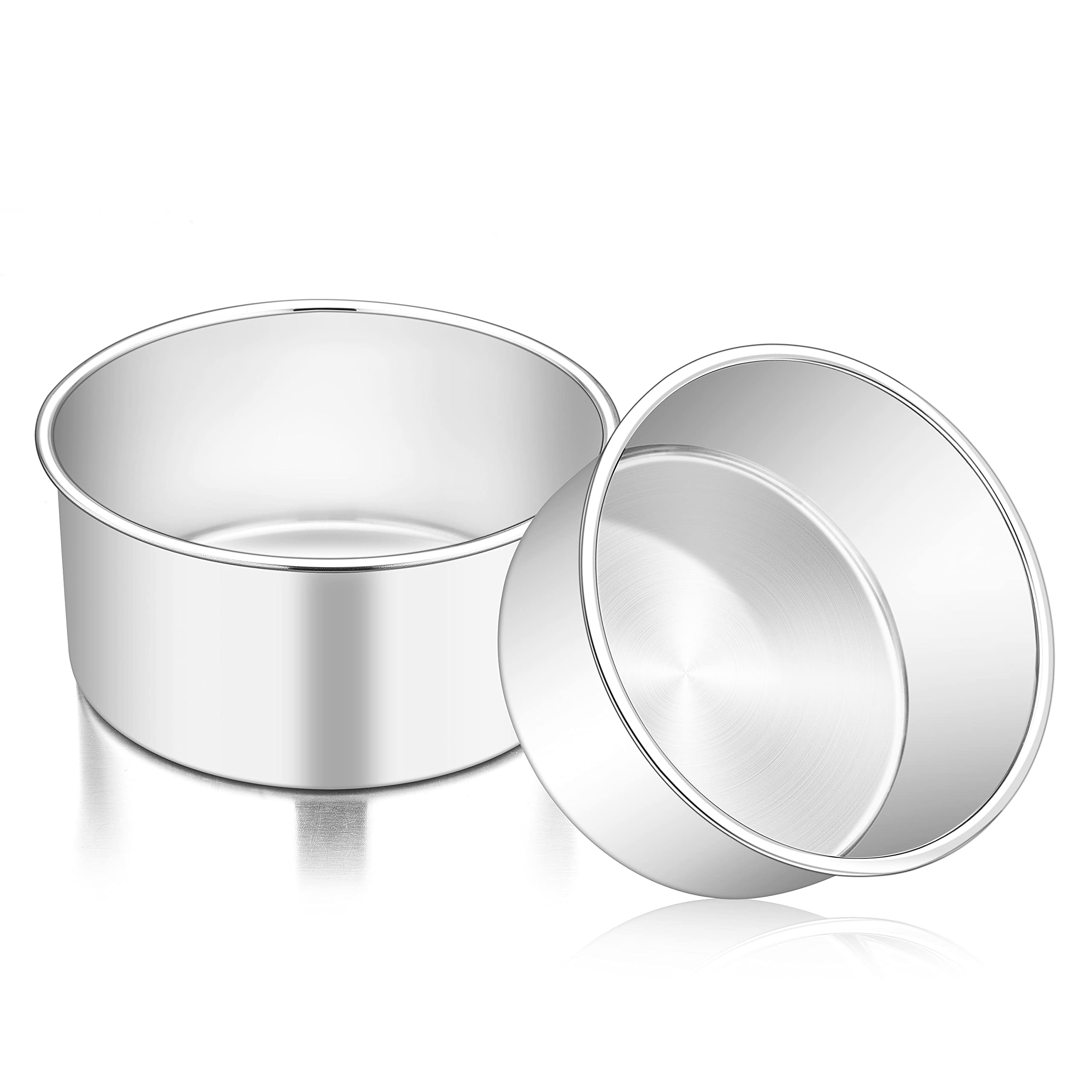 TeamFar 6-inch cake pan set top view for even baking results.