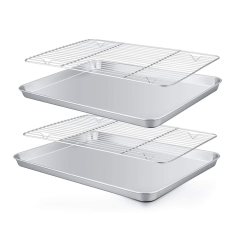 TeamFar baking pan 4-piece set on display for versatile toaster oven cooking