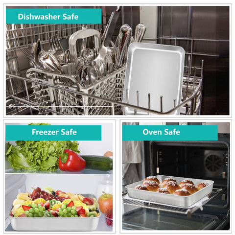 TeamFar baking pan fits standard ovens for convenient home cooking.