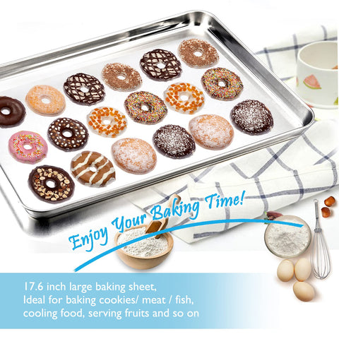 TeamFar baking sheet features 1-inch deep sides to help contain juices during use.