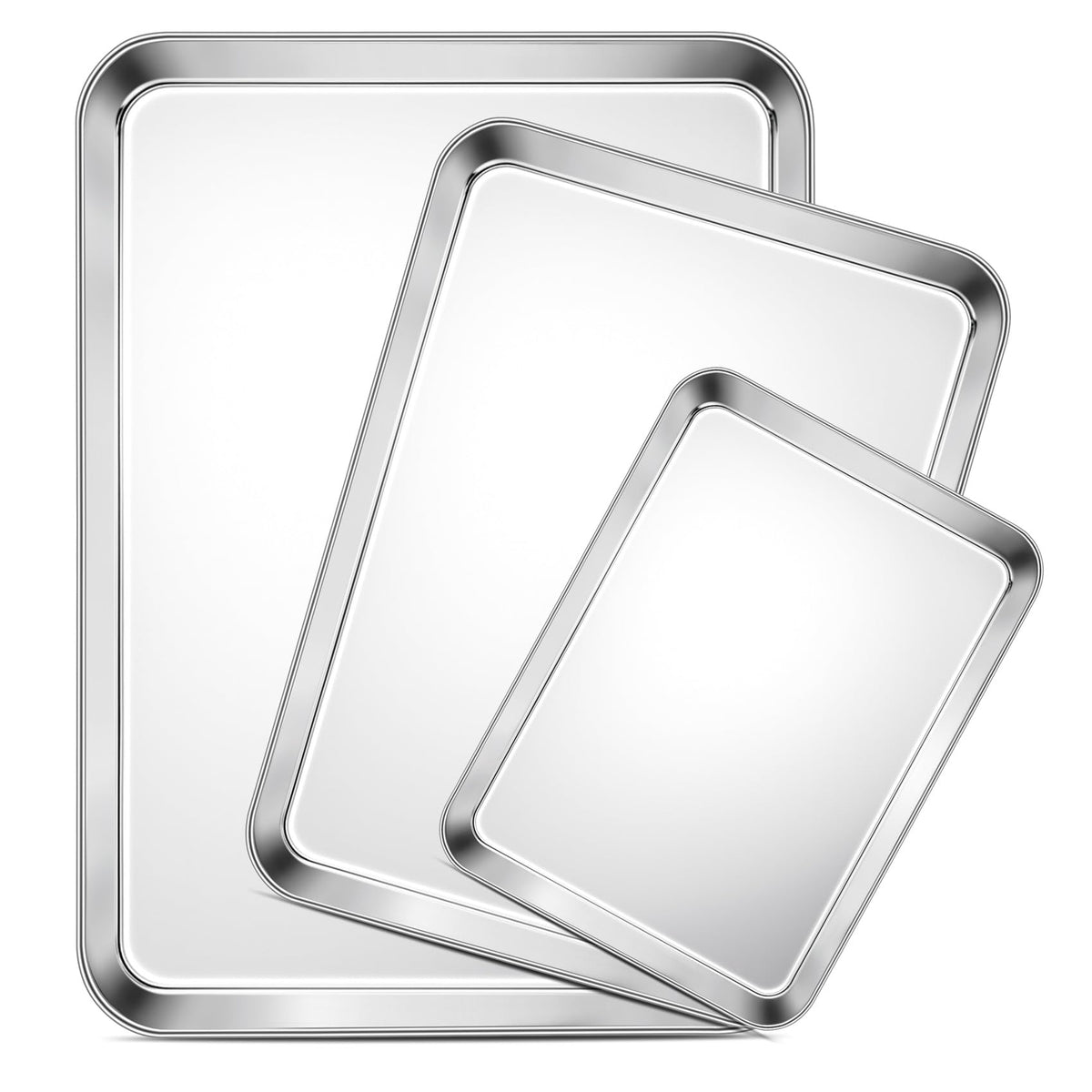 TeamFar baking sheet large, durable stainless steel, great for cookies and roasts.