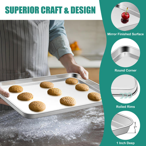 TeamFar small 9-3x7 baking sheet, perfect for baking minis.