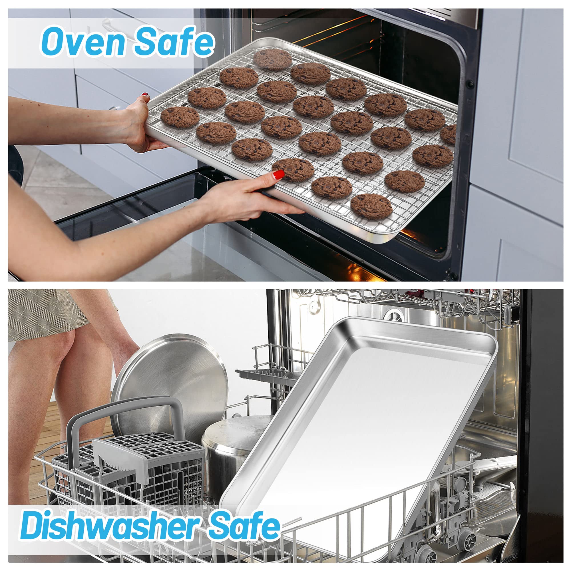 TeamFar baking sheet is dishwasher safe for effortless cleanup after roasting.