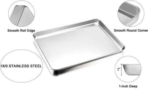 TeamFar baking sheet with mirror finish reduces sticking.