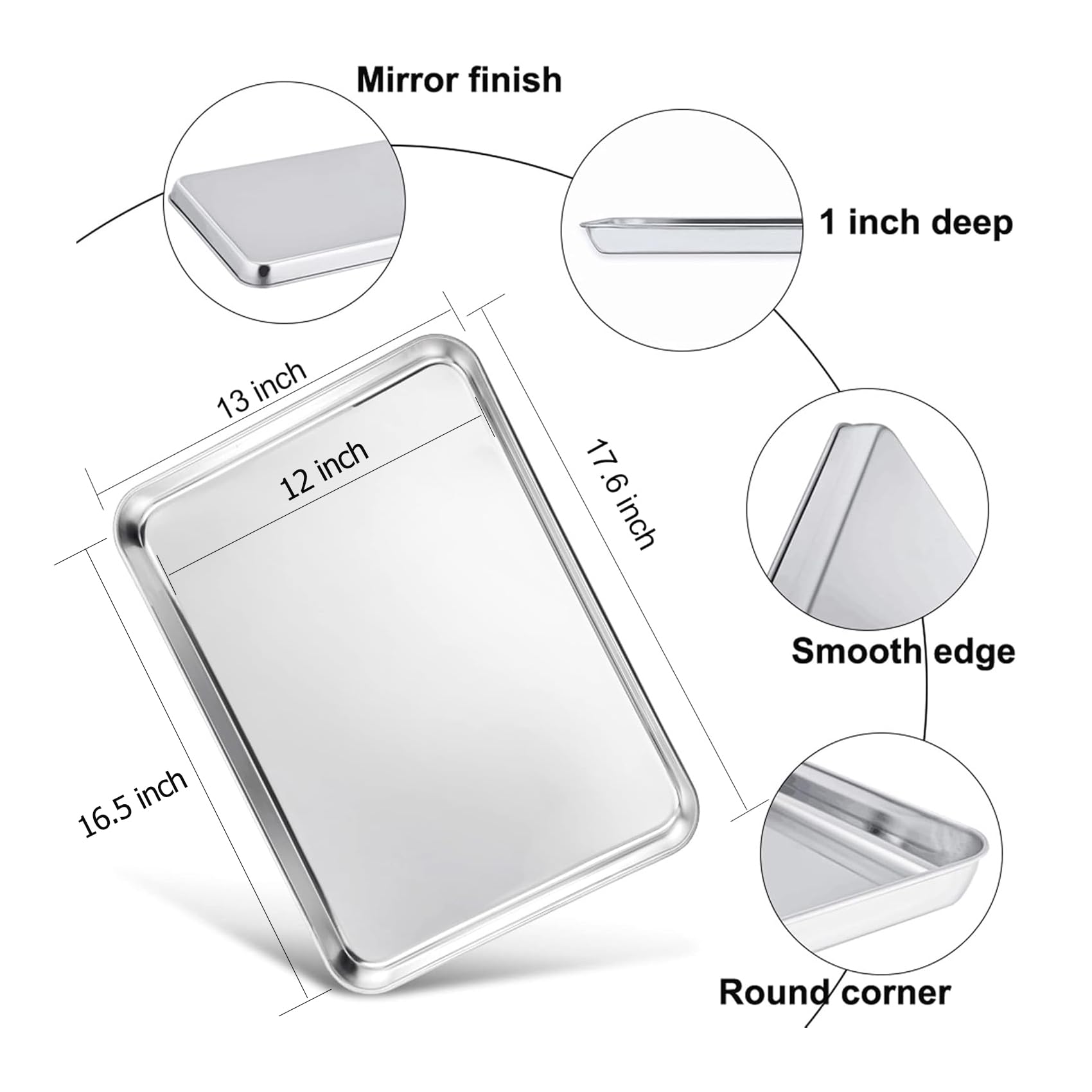 TeamFar baking sheet shows a mirror finish surface for easy food release after baking.
