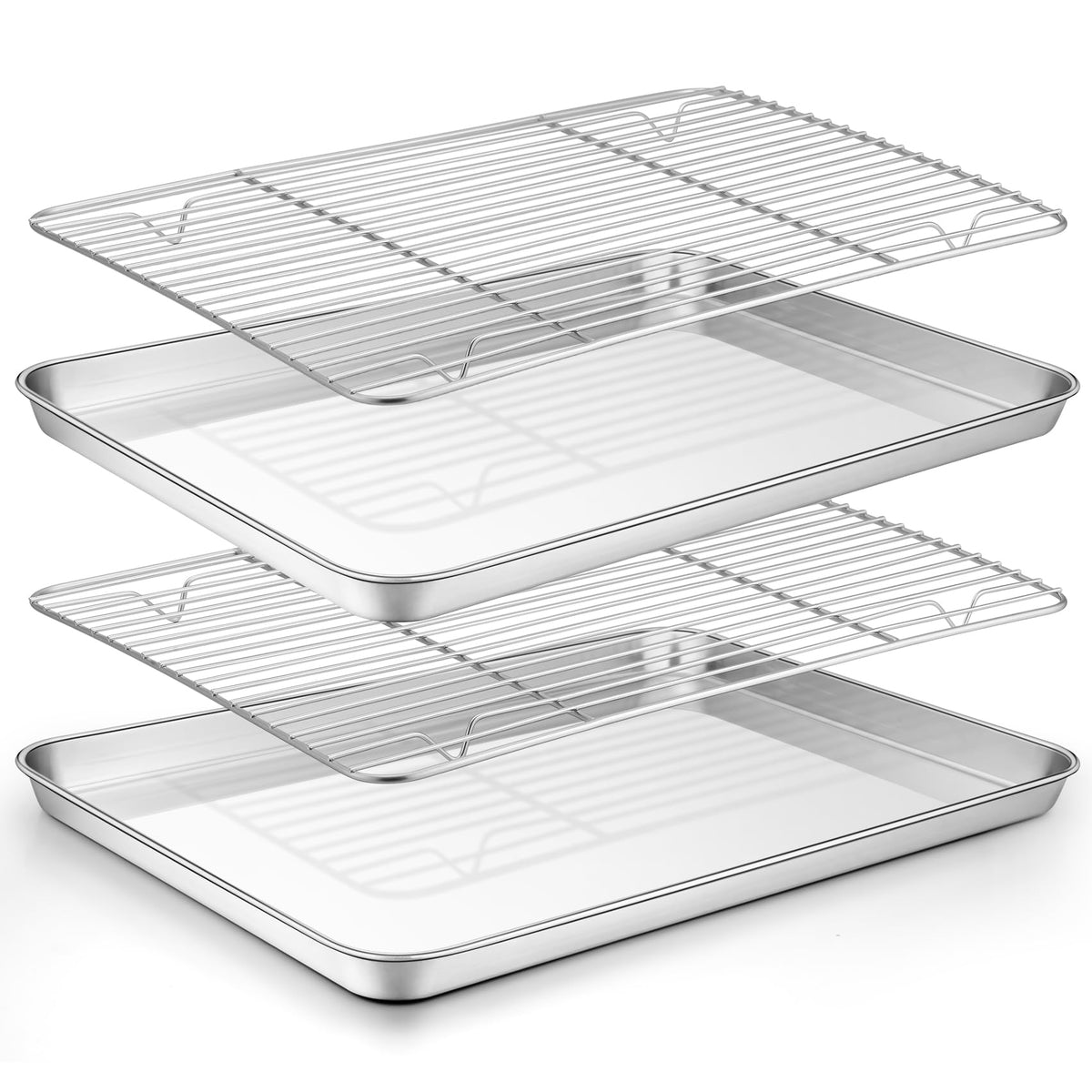 TeamFar baking sheet with rack set for versatile batch cooking and easy cleanup