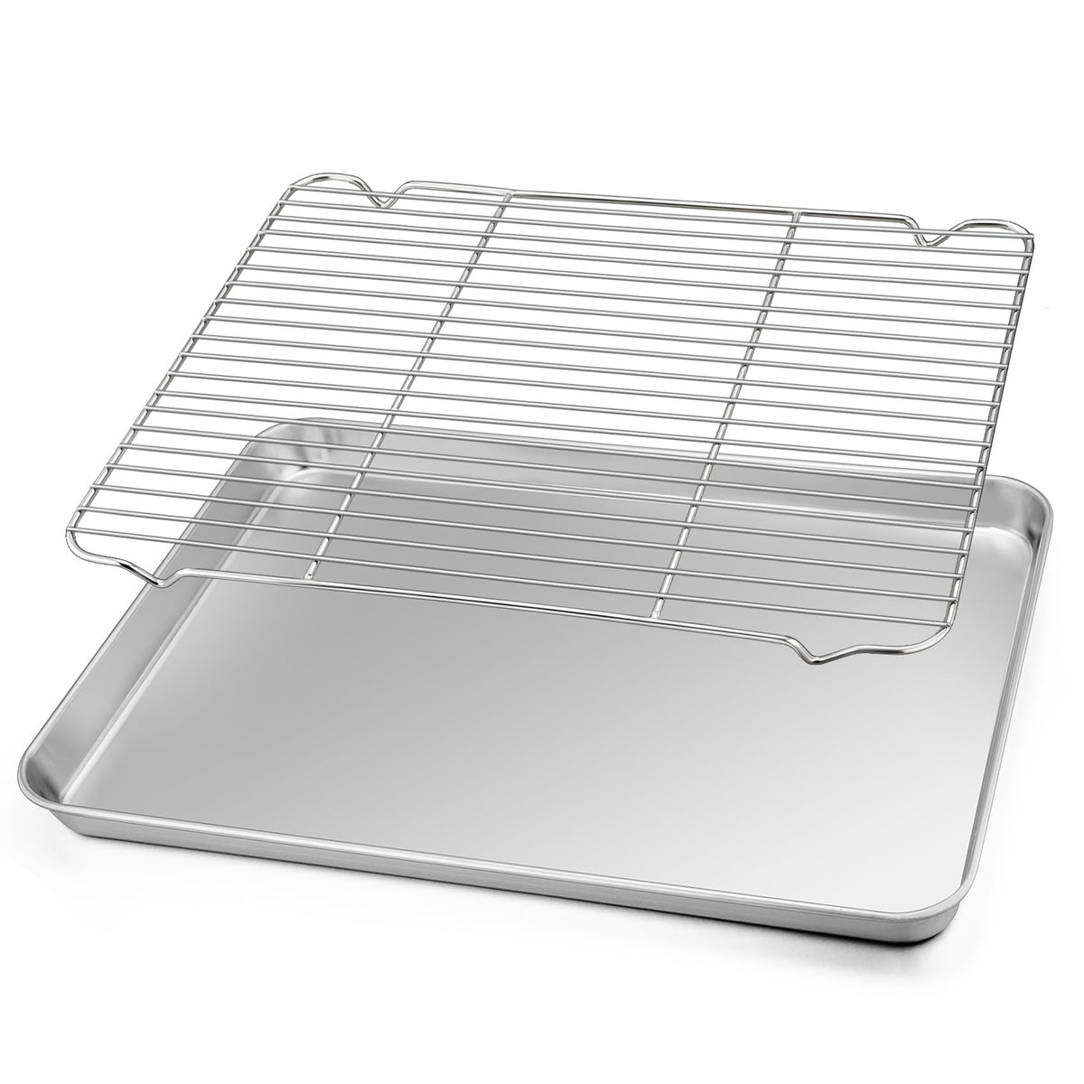 TeamFar baking sheet with rack set for even baking and easy cleanup.