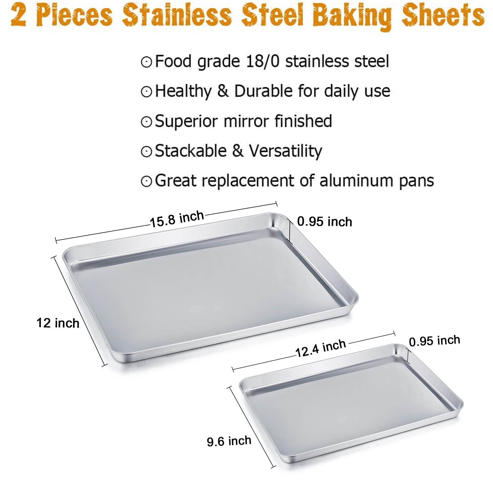 TeamFar 12-4x9-6 inch baking sheet for compact batches.