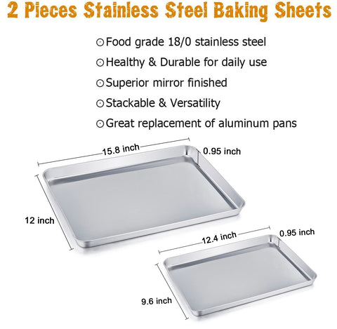 TeamFar 12-4x9-6 inch baking sheet for compact batches.