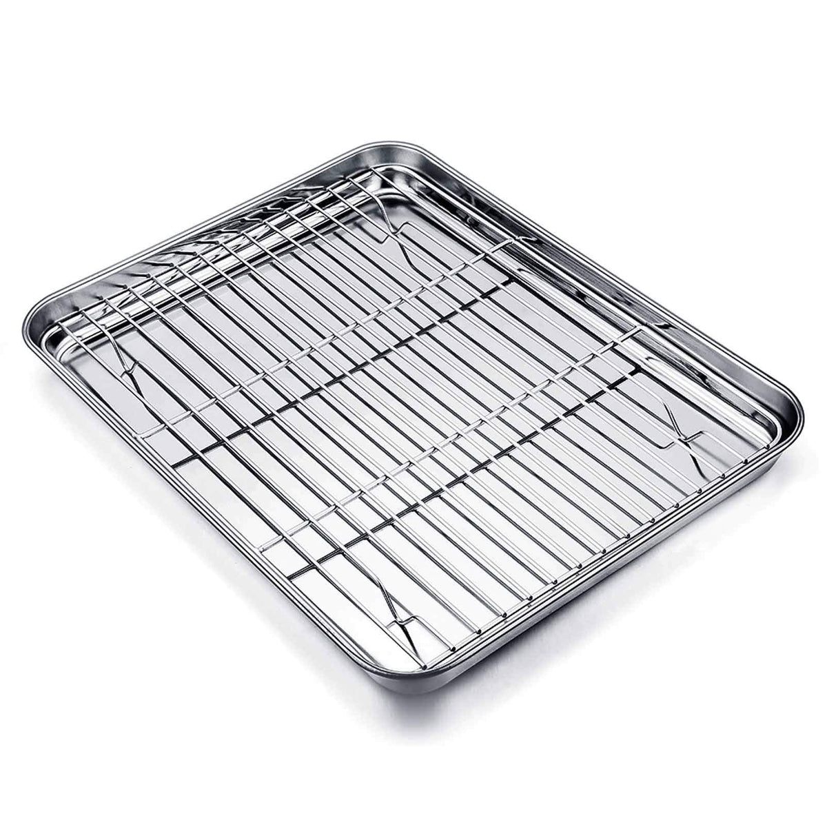 TeamFar stainless steel baking tray with mirror finish for easy release.