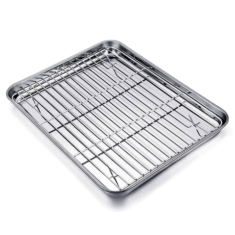 TeamFar stainless steel baking tray with mirror finish for easy release.