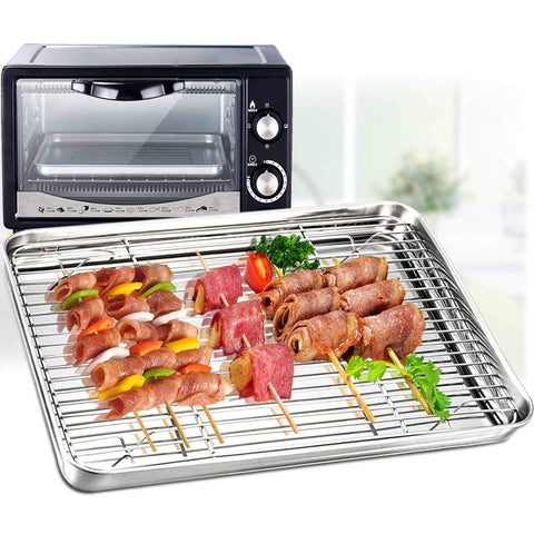 TeamFar baking tray and rack set shown for versatile oven use.