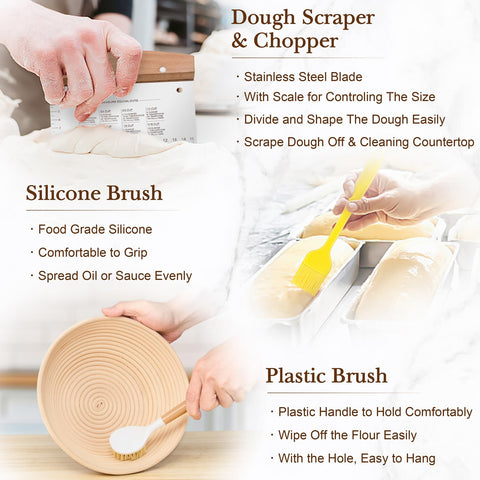 TeamFar bowl scraper assisting easy transfer and cleanup during bread prep