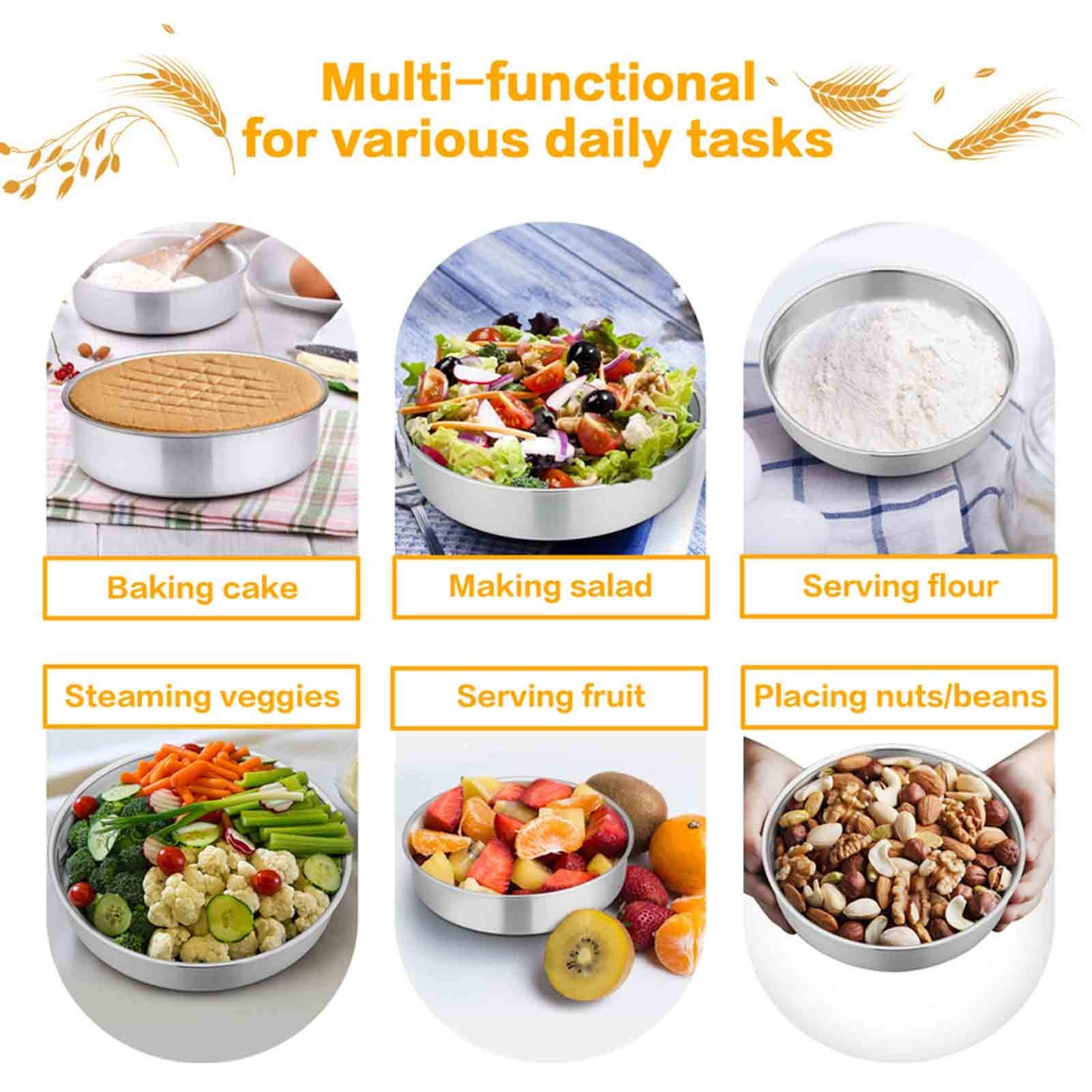 TeamFar cake pan 9-5-inch: larger round pan for multi-layer cakes and desserts.