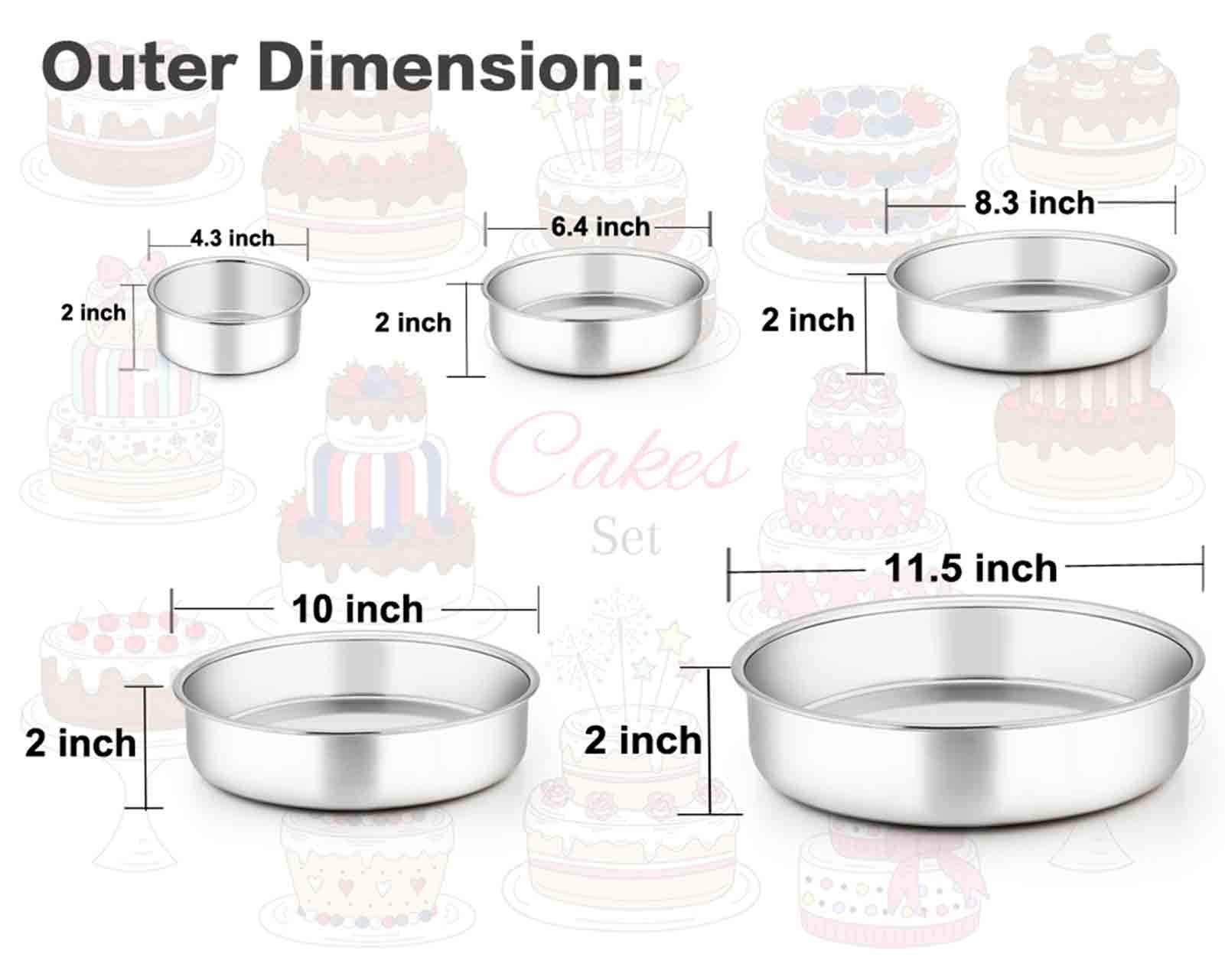 TeamFar cake pan set with mirror finish enhances shine and makes cleaning easier.