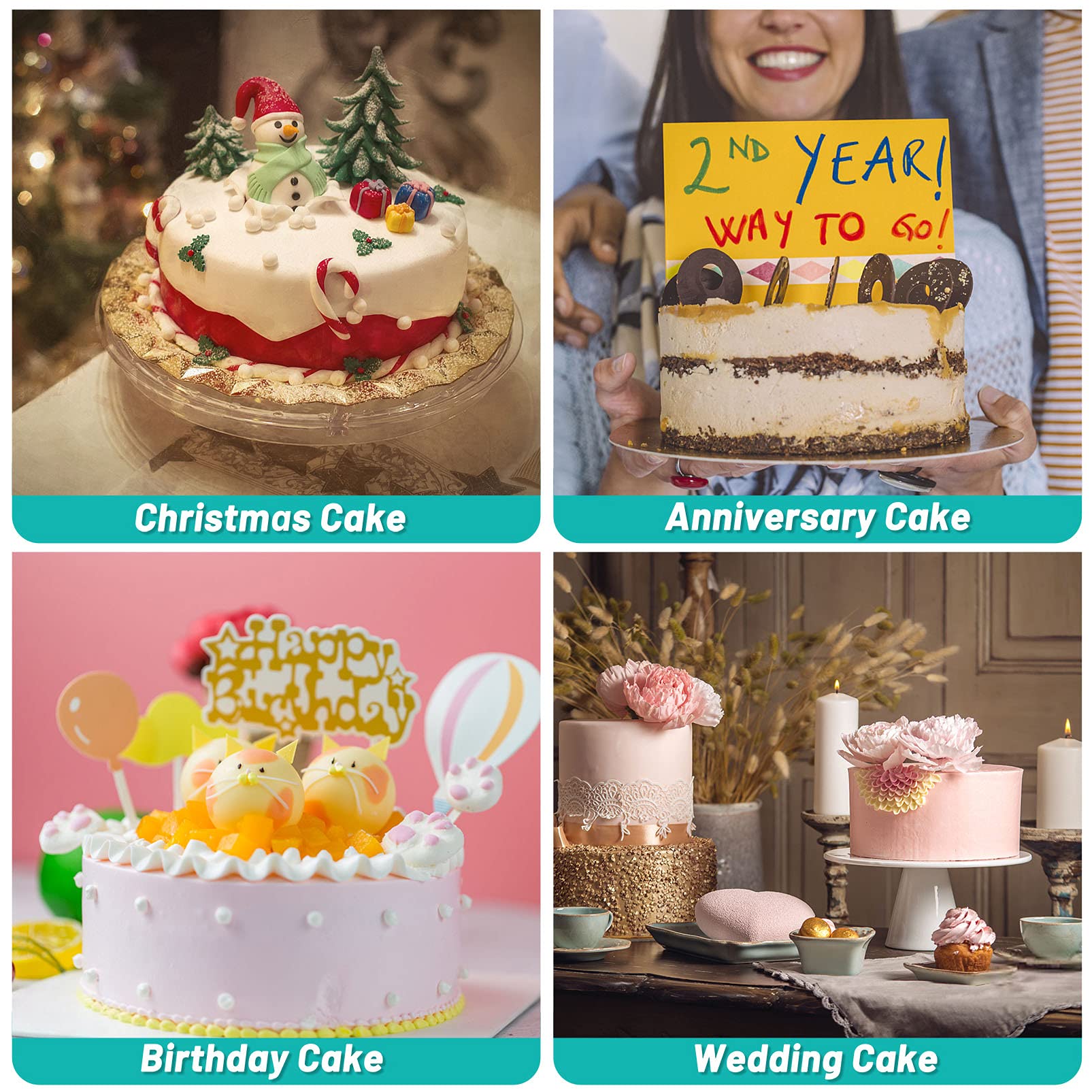 TeamFar cake pans 3 inch deep wall for tall, stable layers