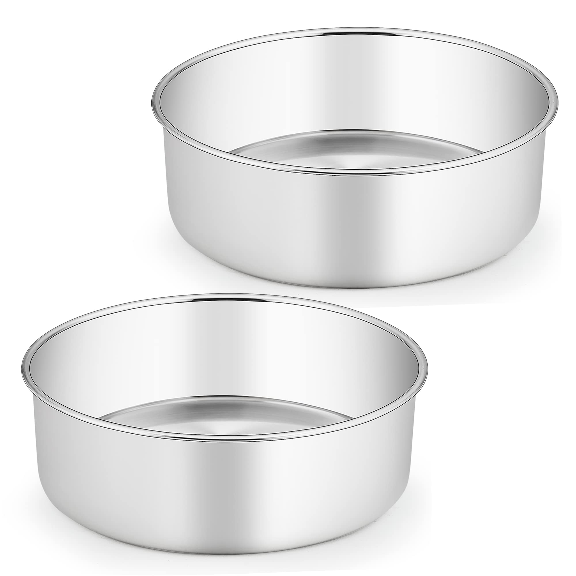 TeamFar cake pans with 8.5 inch external diameter for durable layered cakes