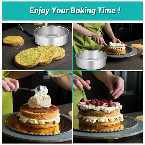 TeamFar cake pans ideal for layered cakes, pies, and more