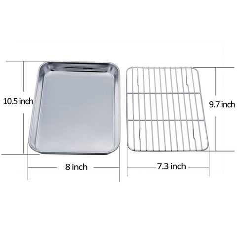 TeamFar cooling rack inside pan raises meat above juices for even cooling