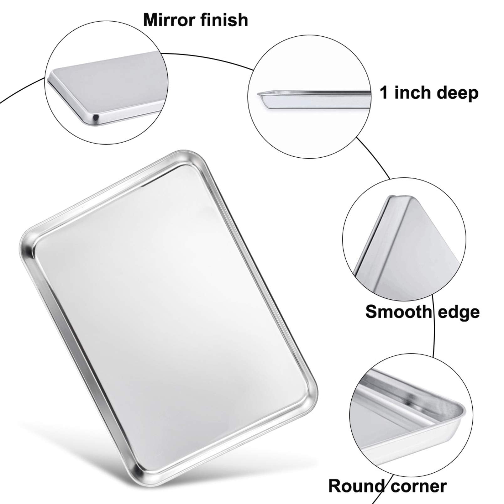 Deep 1 inch side prevents juices from spilling during cooking.