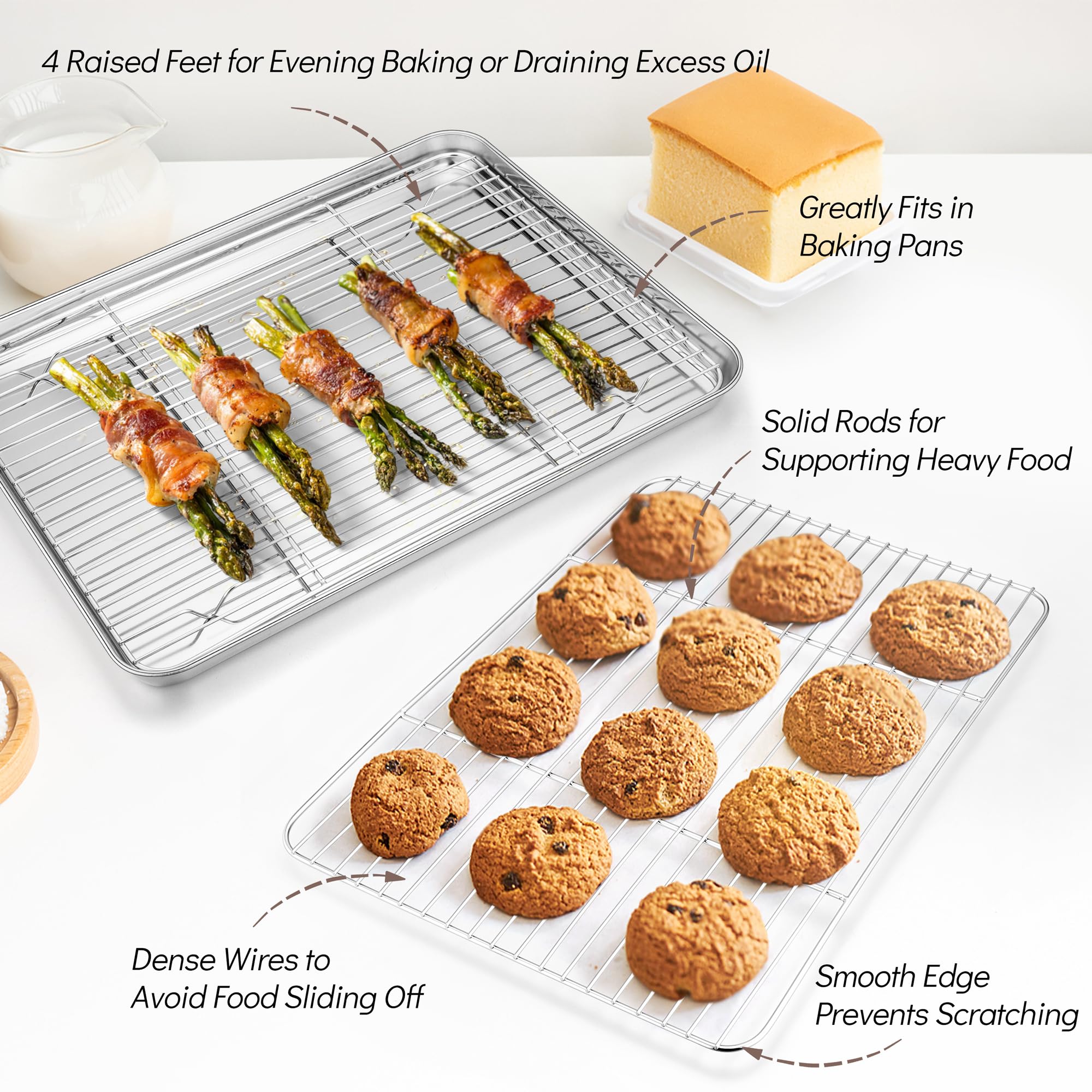 TeamFar deep full sides design keeps sauces contained during baking