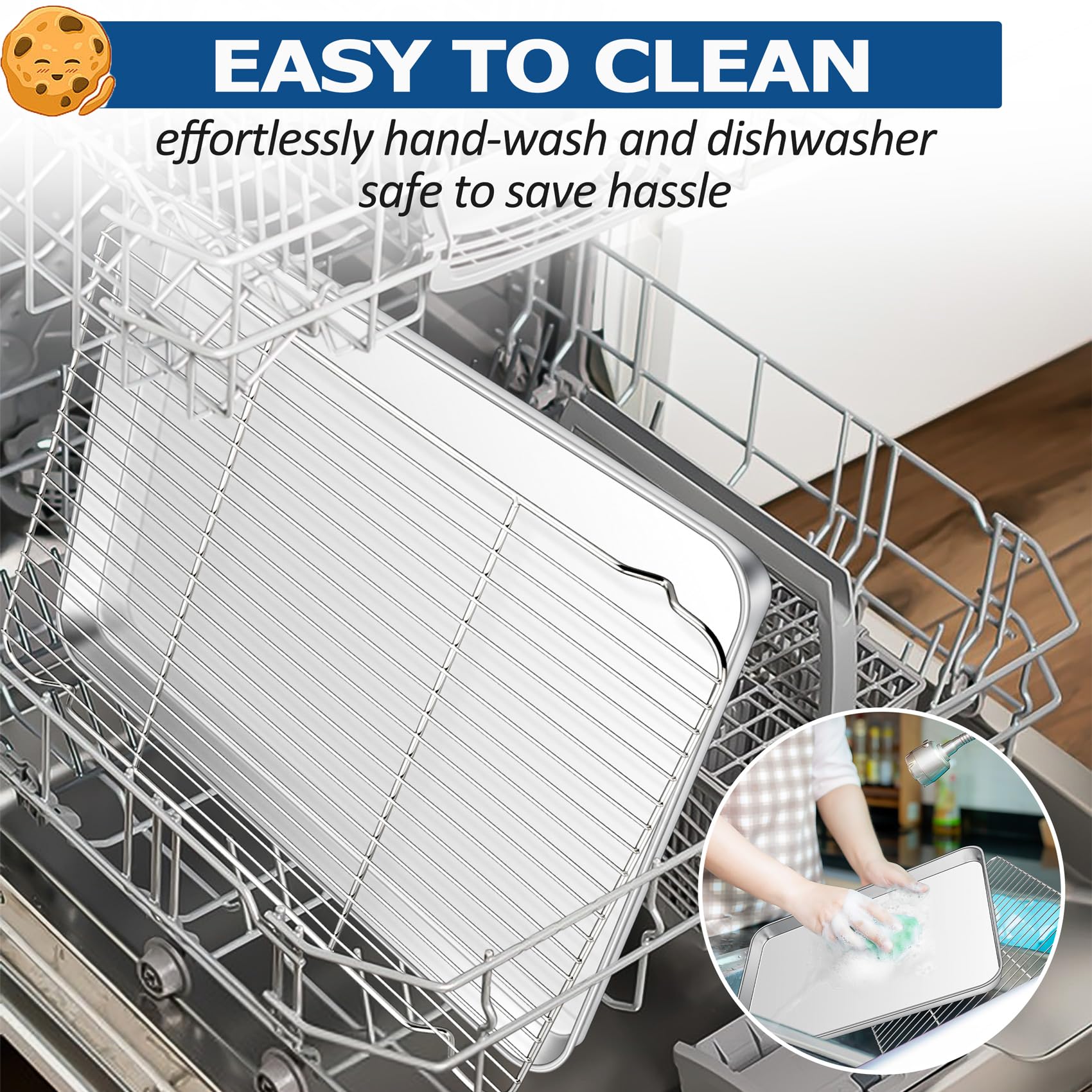 TeamFar dishwasher-safe set simplifies cleanup after baking and cooling.