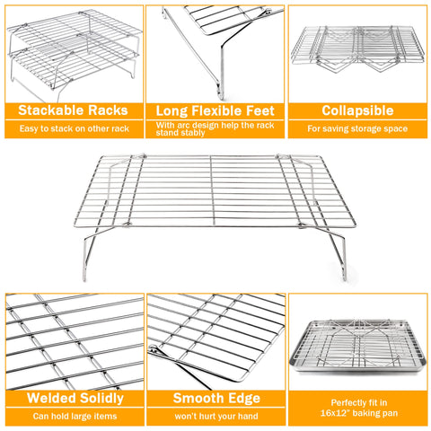 TeamFar dishwasher-safe cooling rack for easy cleanup after baking.