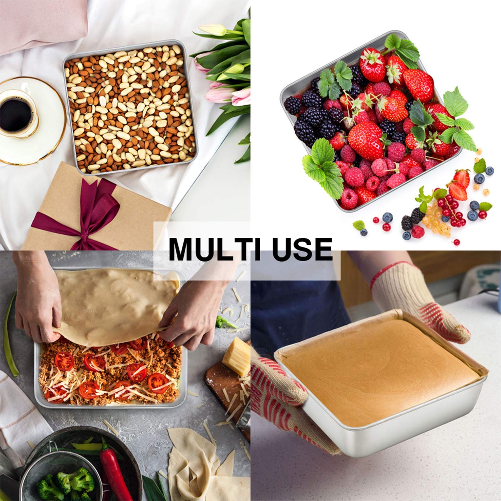 TeamFar dishwasher-safe square pan ready for easy cleanup after meals.