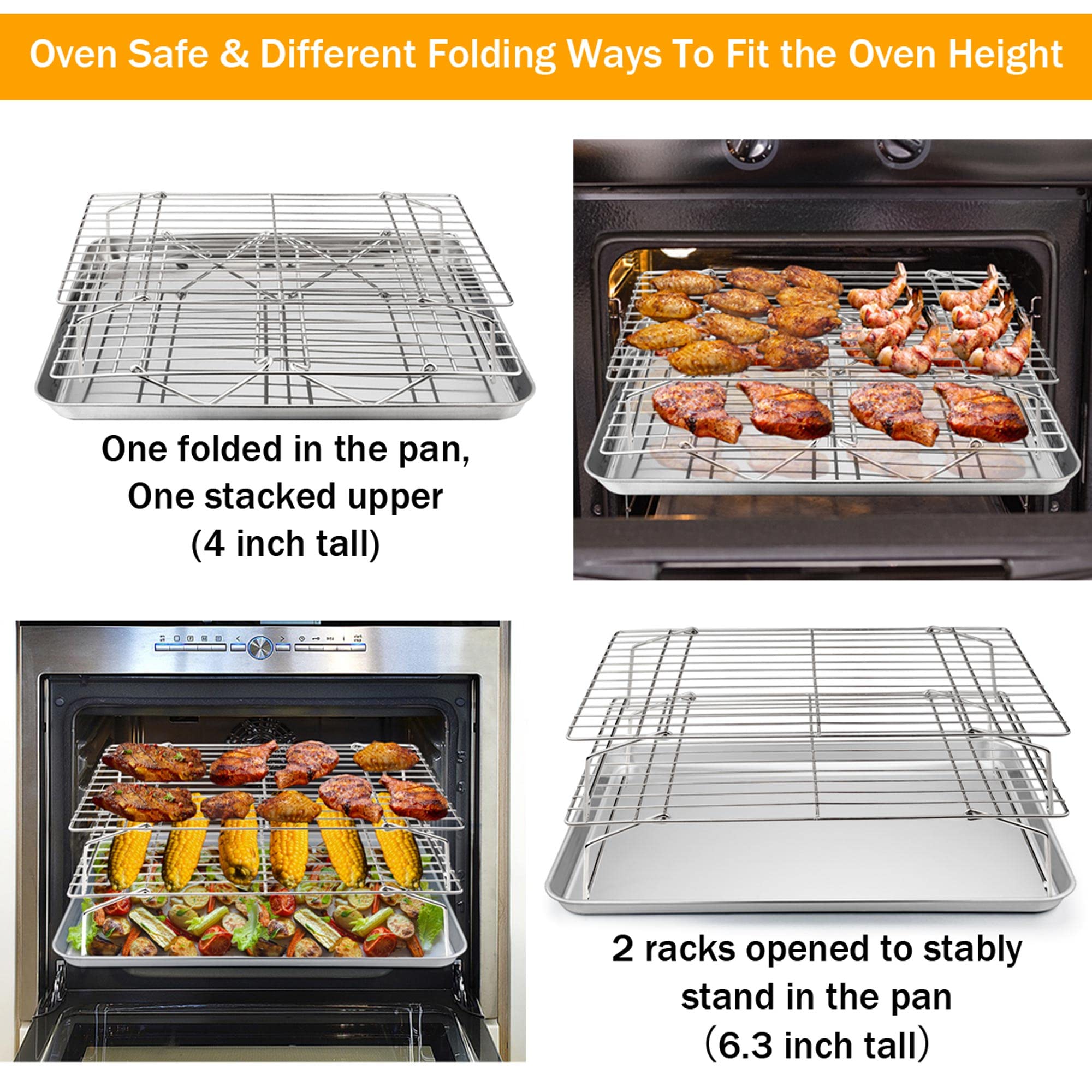 TeamFar 5-tier rack provides even airflow and stable support for baking.