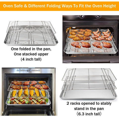 TeamFar 5-tier rack provides even airflow and stable support for baking.