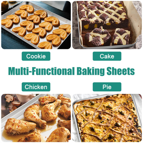 TeamFar baking sheets with flat bottoms ensure even heat distribution.