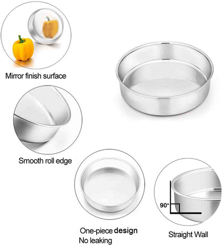 TeamFar heavy-duty 8-inch cake pan designed for reliable layered cakes.