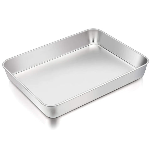 TeamFar lasagna pan with brushed surface for even browning and easy cleanup.