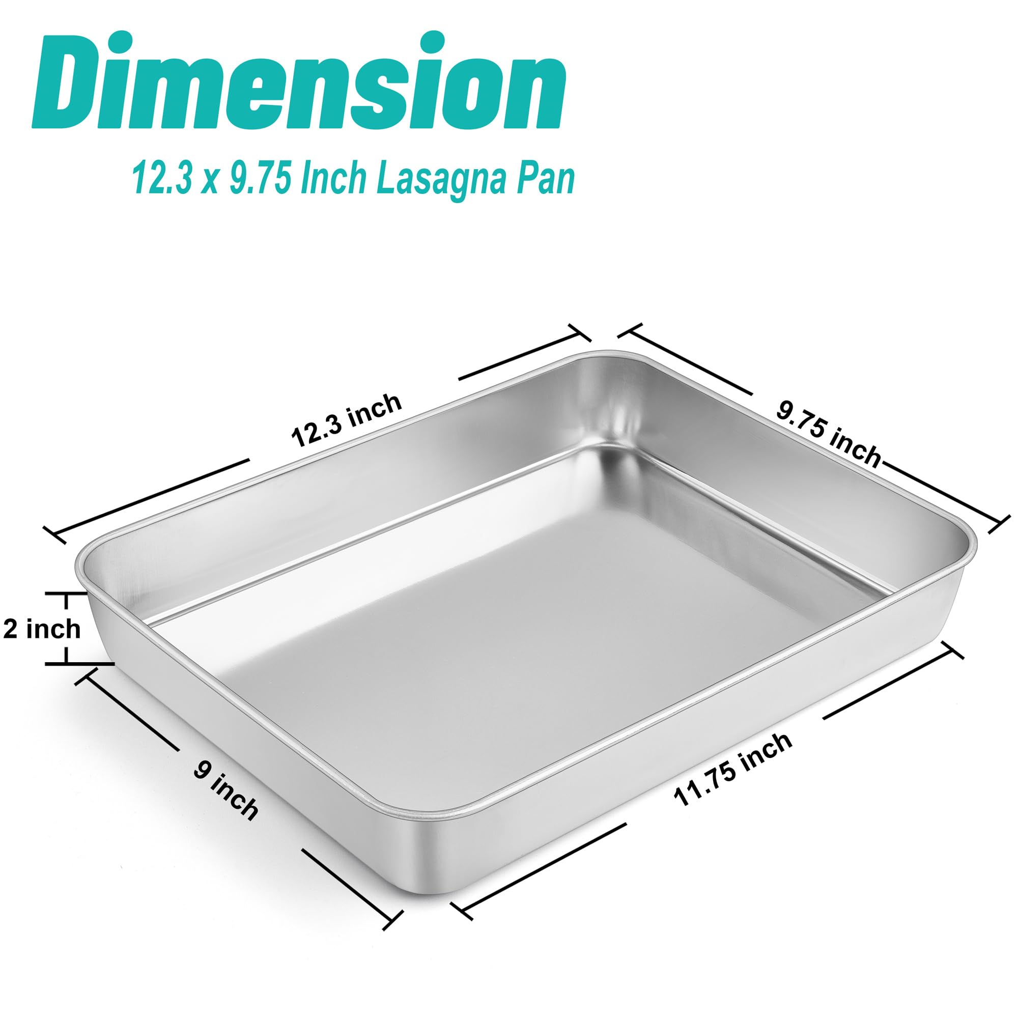 TeamFar lasagna pan deep sides prevent spills during baking.